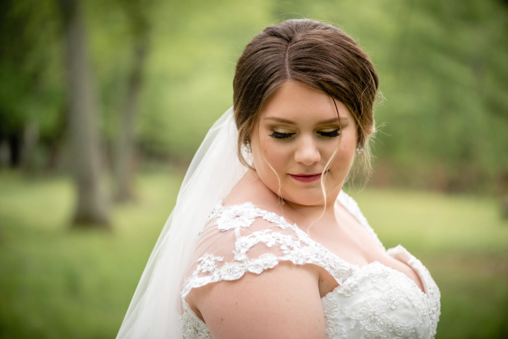 Bride in the park in Roswell, GA