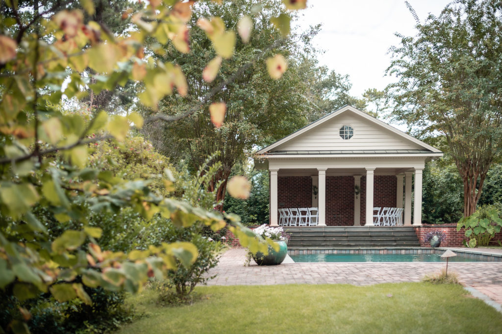 Poolhouse at intimate, backyard wedding in Marietta GA