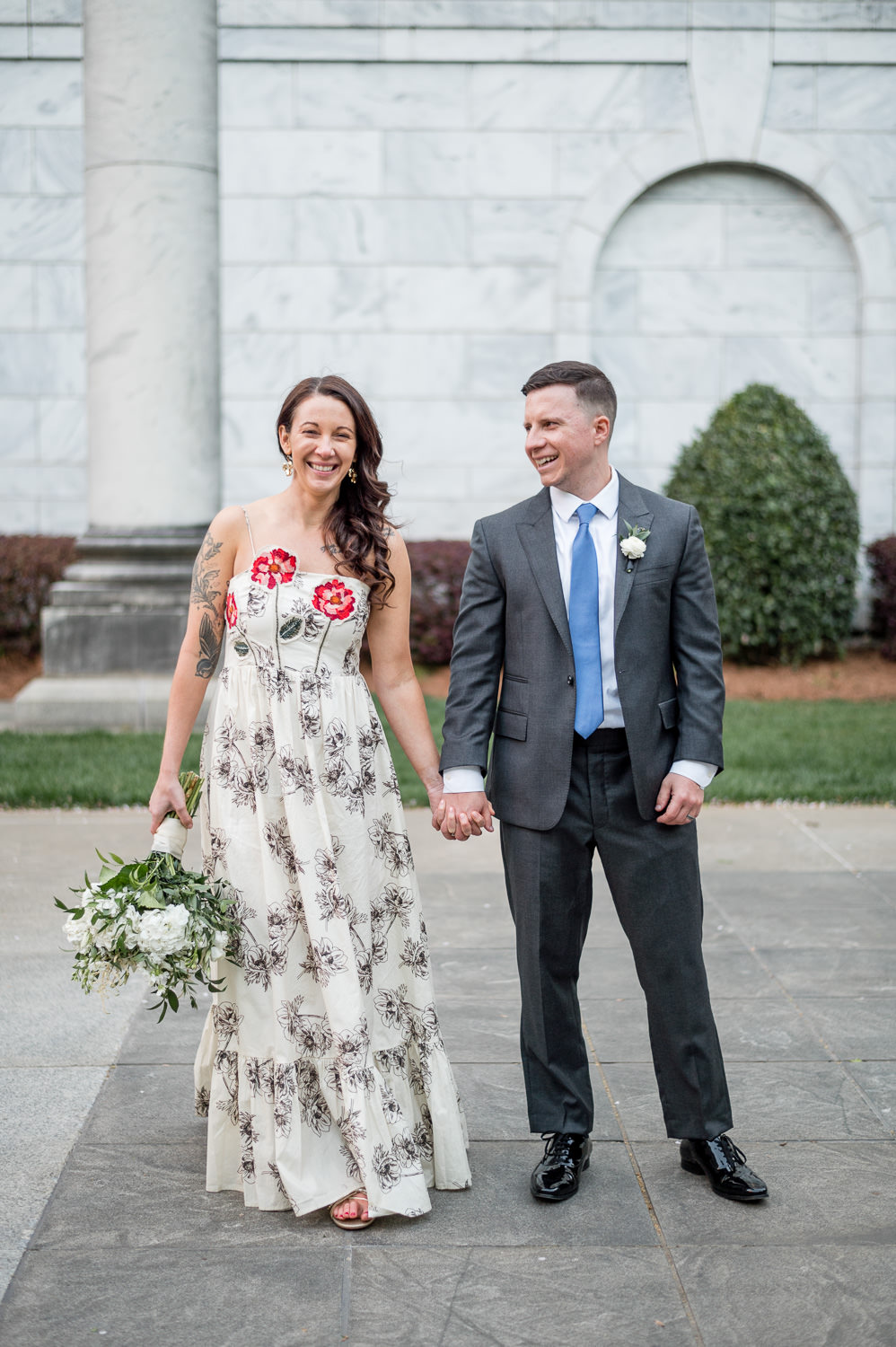couples portraits at surprise rooftop wedding in midtown atlanta