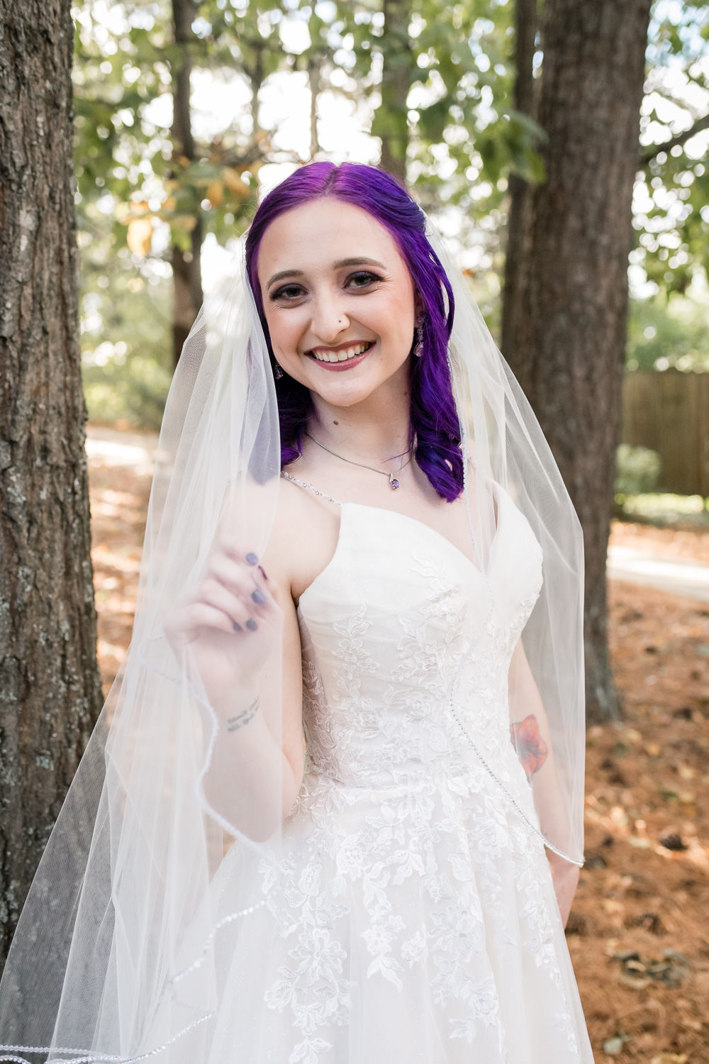 Bride at wedding at The Gardens at Kennesaw Mountain in Atlanta Georgia