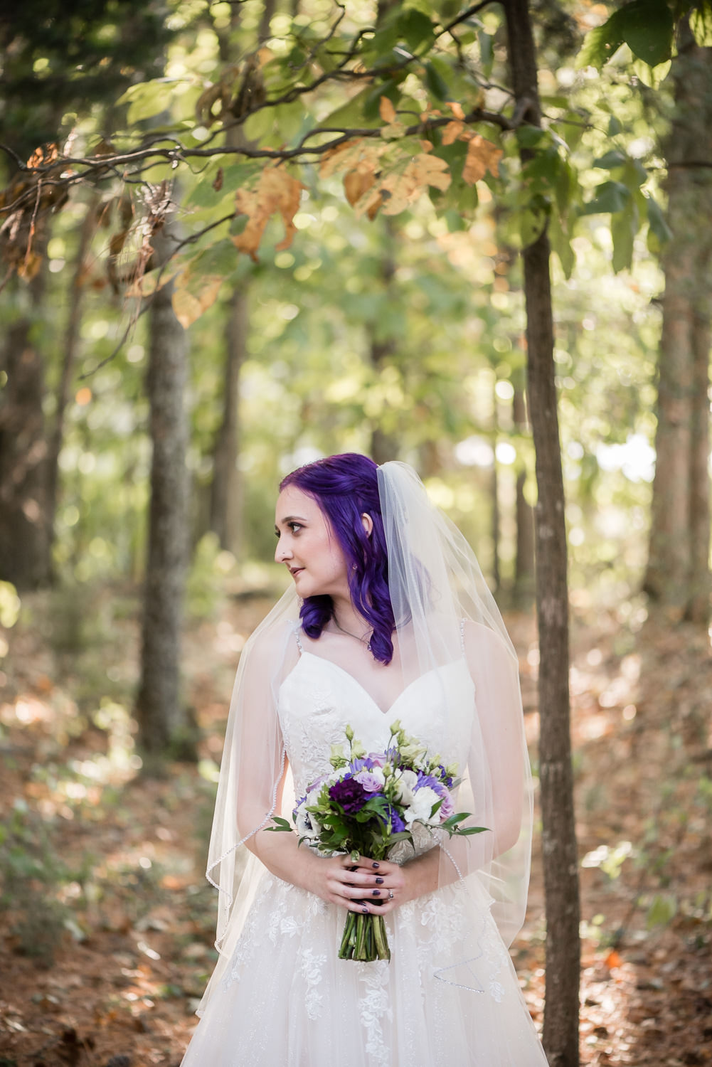 Bride at wedding at The Gardens at Kennesaw Mountain in Atlanta Georgia