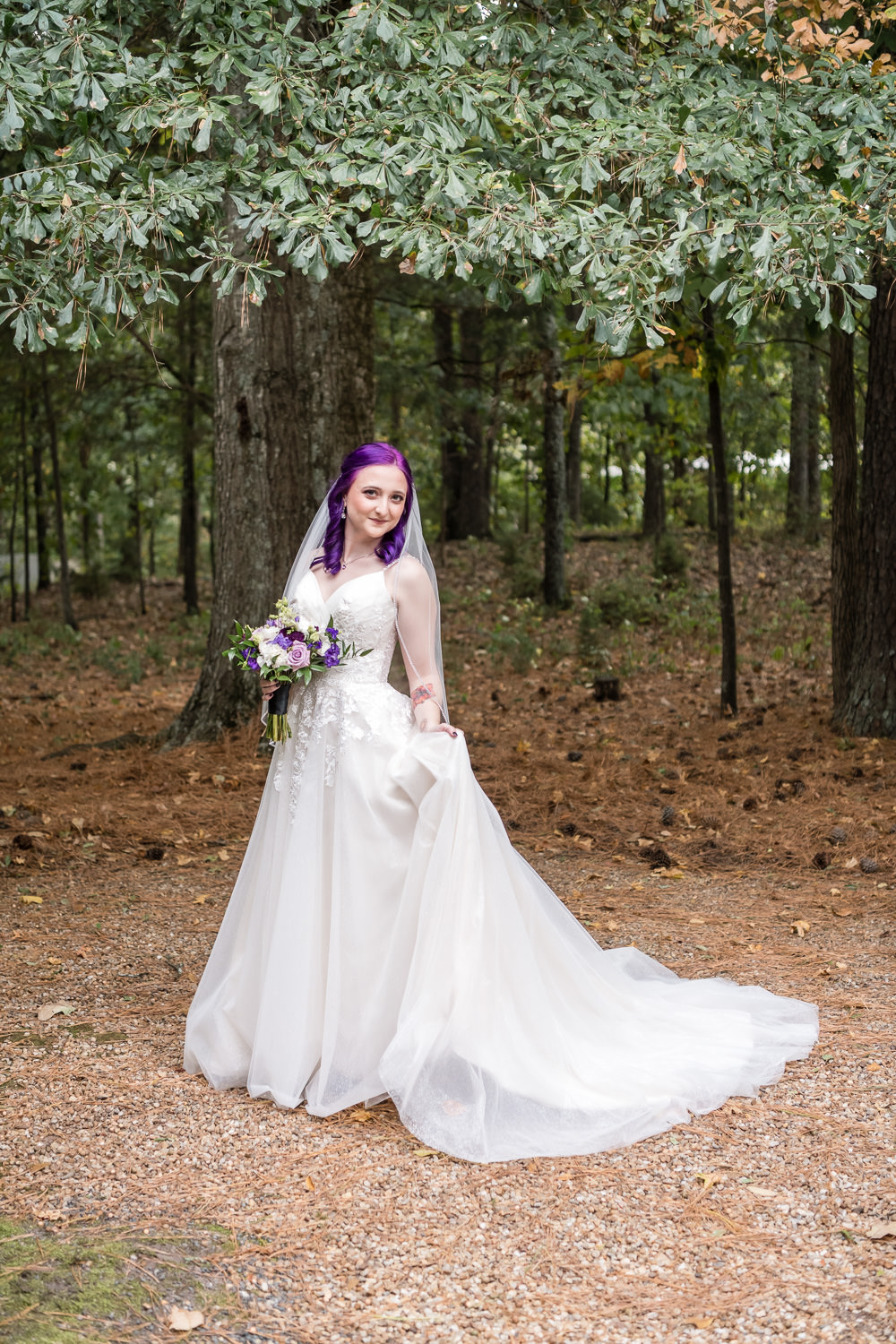 Bride at at wedding at The Gardens at Kennesaw Mountain in Atlanta Georgia