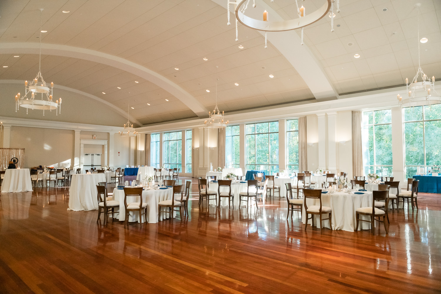 reception space at wedding at The Swan House at the Atlanta History Center in Atlanta Georgia